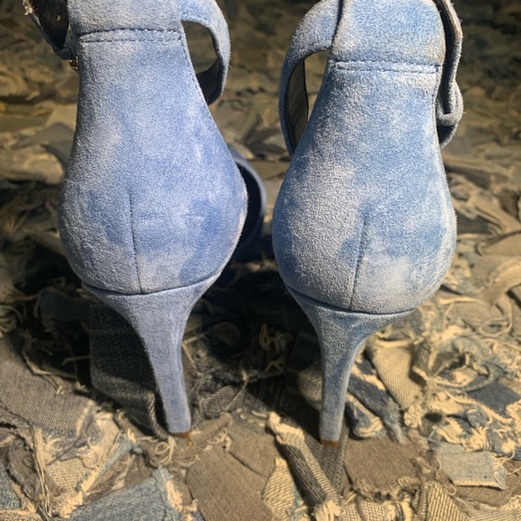 Baby Blue Suede Heels - Picture 5 of 8
